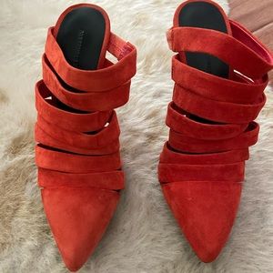 Alexander Wang Ted Suede Strapy High Heel Mule